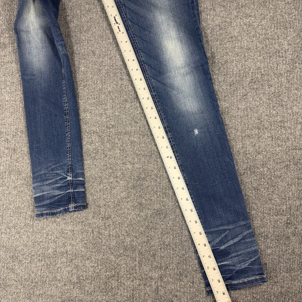 BKE Stella Skinny Jeans Womens 24R Medium Wash Distressed Whiskered Denim - Picture 7 of 16